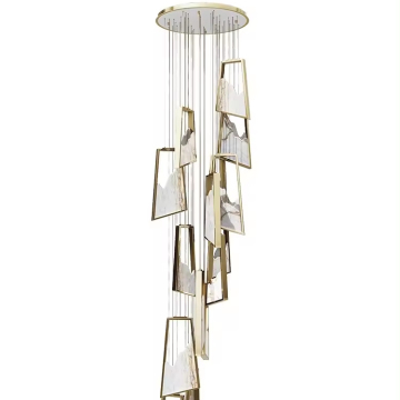 Customized Modern Luxury Alabaster Chandelier for Family Stair