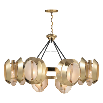 Modern Brass Bronze Chandelier K9 Crystal Pendant Lamp for Living Room and Bedroom