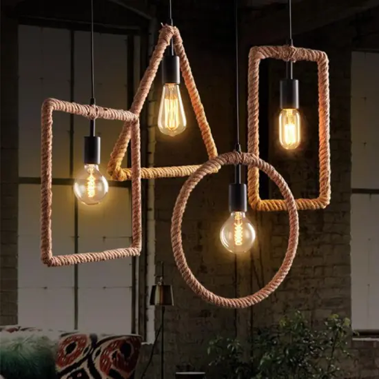 Industrial Retro Lamps for American Hemp Rope Restaurant Bars