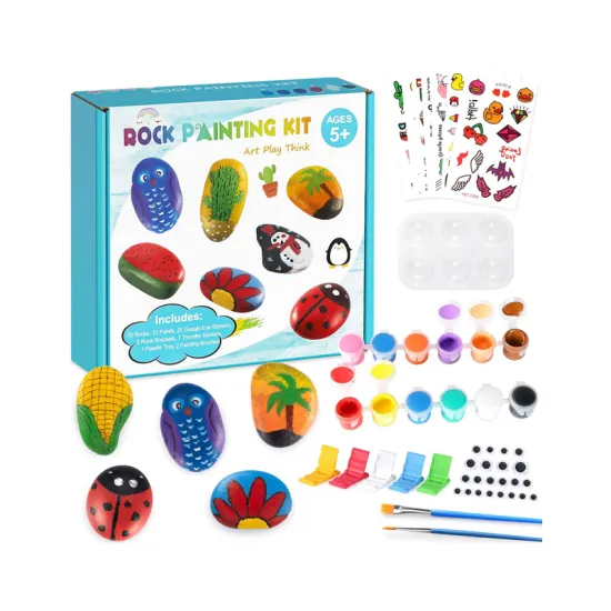 DIY Rock Painting Set for Kids: All-Inclusive Art Supplies for Creative Toy Making