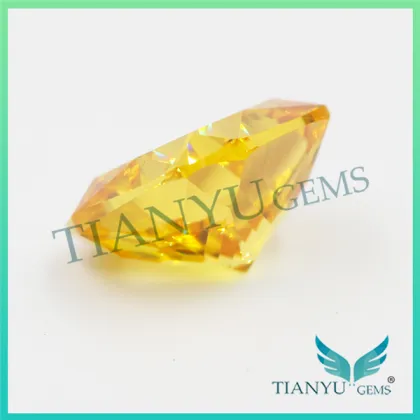 Wholesale Synthetic Zircon Gemstone Suqare Cut Corner L- Gold Yellow Cubic Zirconia Jewelry