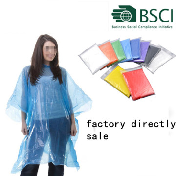 disposable emergency PE rain poncho for Protective clothing