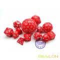 Bescon conjunto de dados poliédrico conjunto 13pcs D3-D100, 100 lados dados conjunto rojo opaco