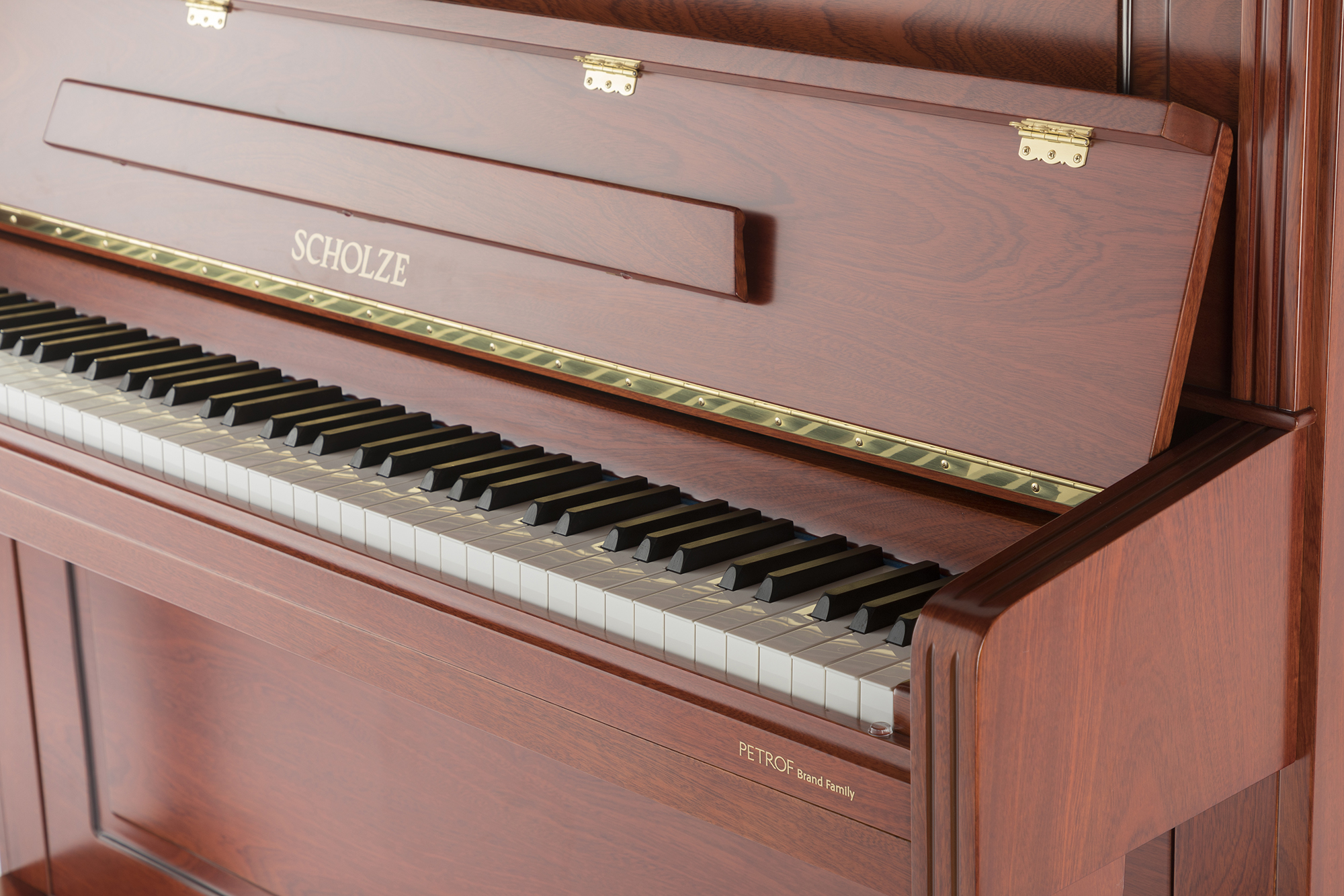 Petrof · Scholze NS-3P Piano Piano Walnut Musique mate Enseignement de piano acoustique professionnel acoustique professionnel d&#39;Europe