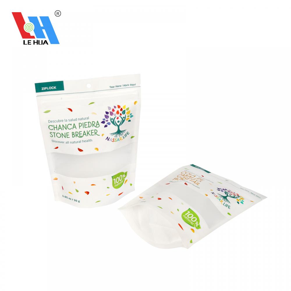 Biodegradable Matte Kraft Bag With Window Waterproof