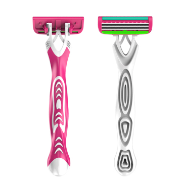 5-Blades Women's Shaving Razor with Rubber Handle