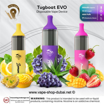 Tugboat evo 4500puffs verfügbares Vape -Schiff an uns