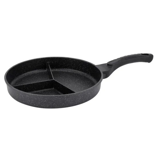 Non-Stick 3-in-1 Multi Section Frying Pan - Grill and Fry in One