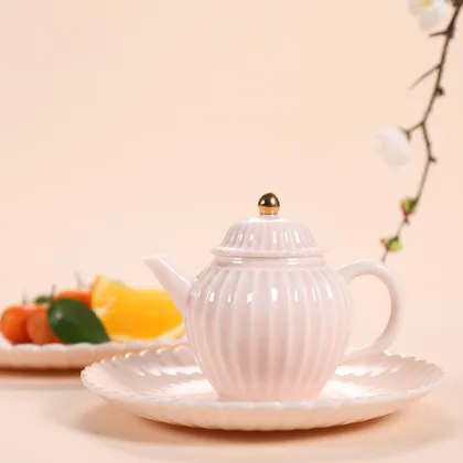 Custom Chinese Style Porcelain Pink Tea Cup Set for Kung Fu Tea