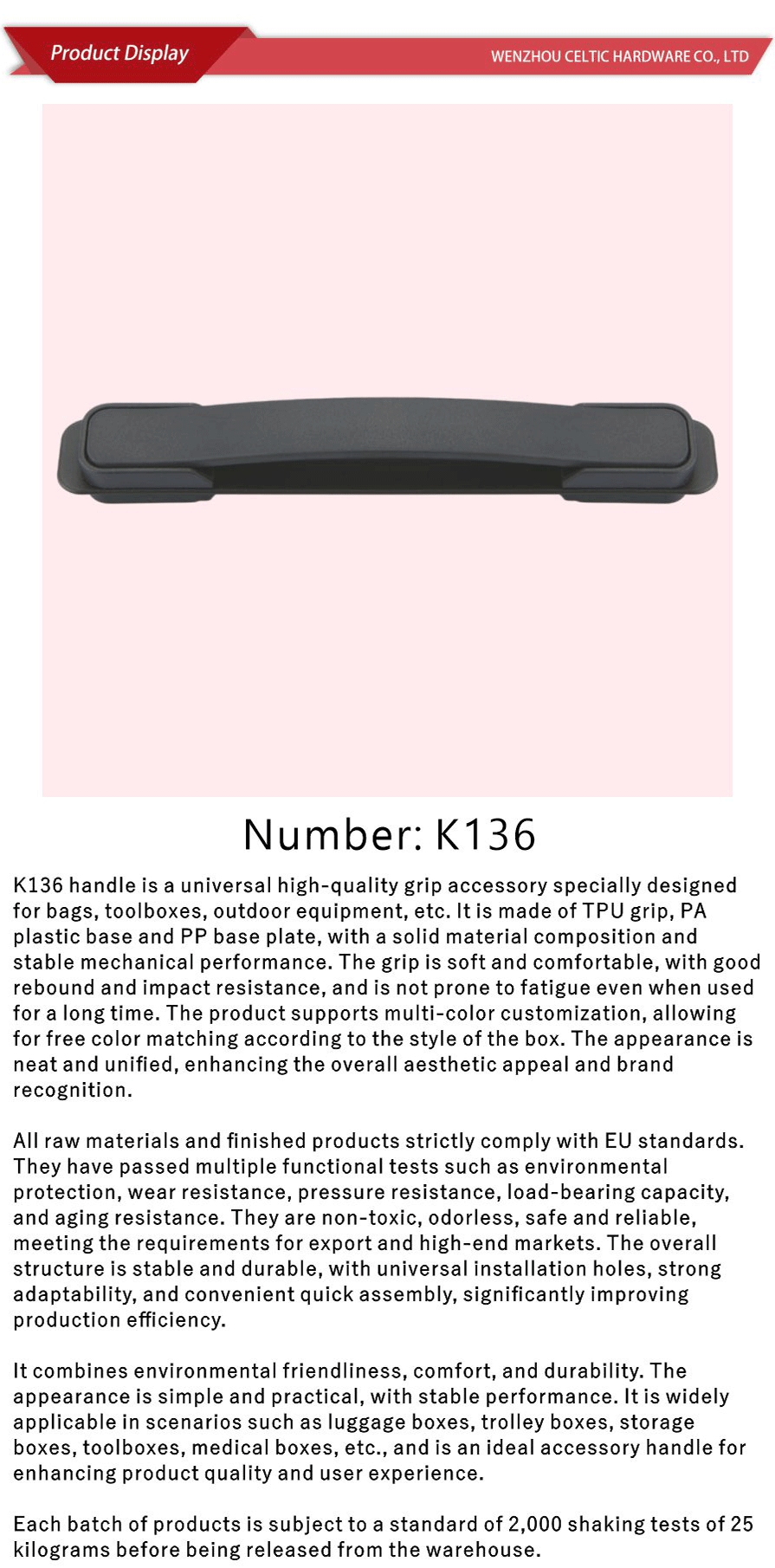 Durable Luggage Handle With High Capacity