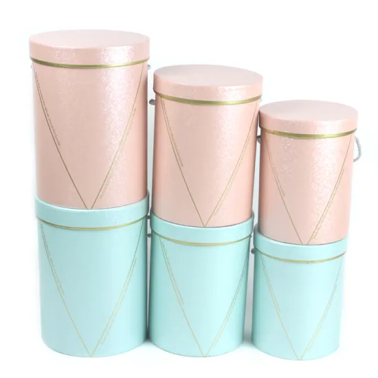 Handmade custom rose flower round paper box