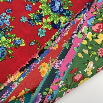 75d reines Polyester Blumenmuster Wolle Pfirsich Textile