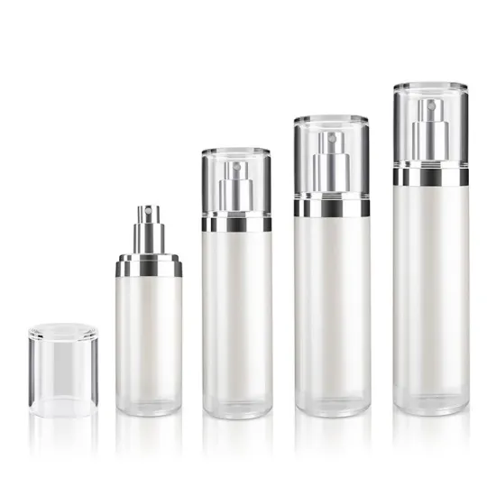 Cylinder Acrylic Double Wall Plastic Skincare Packaging Bottle