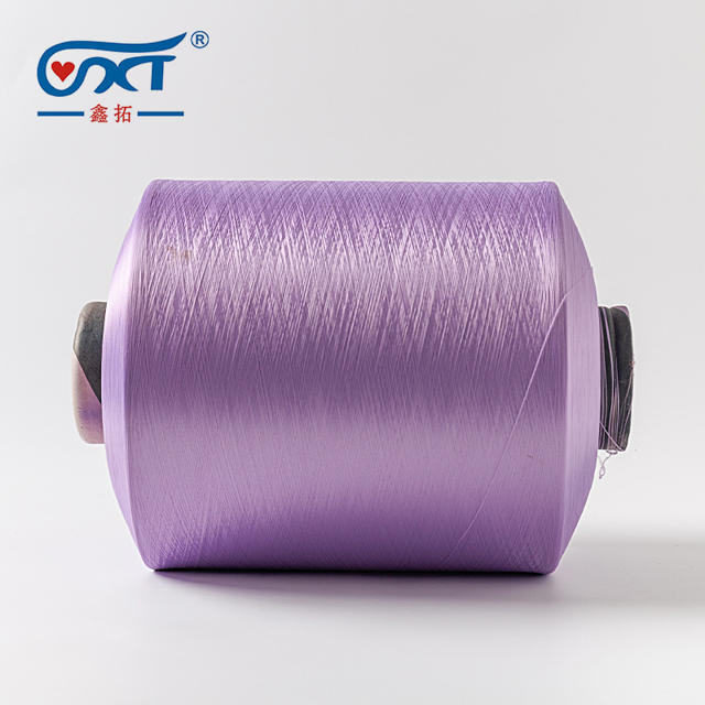 Purple High Quality Polyester Yarn DTY 150D/288F Dope Dyed Bright Yarn