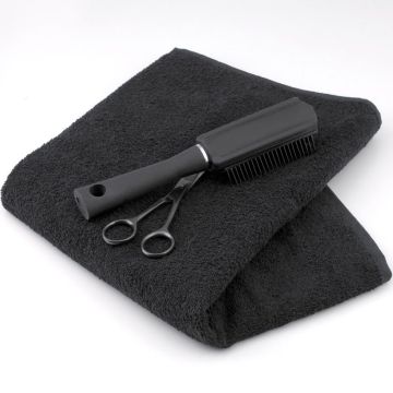 100% Baumwollbleiche -Proof Black Salon Handtücher