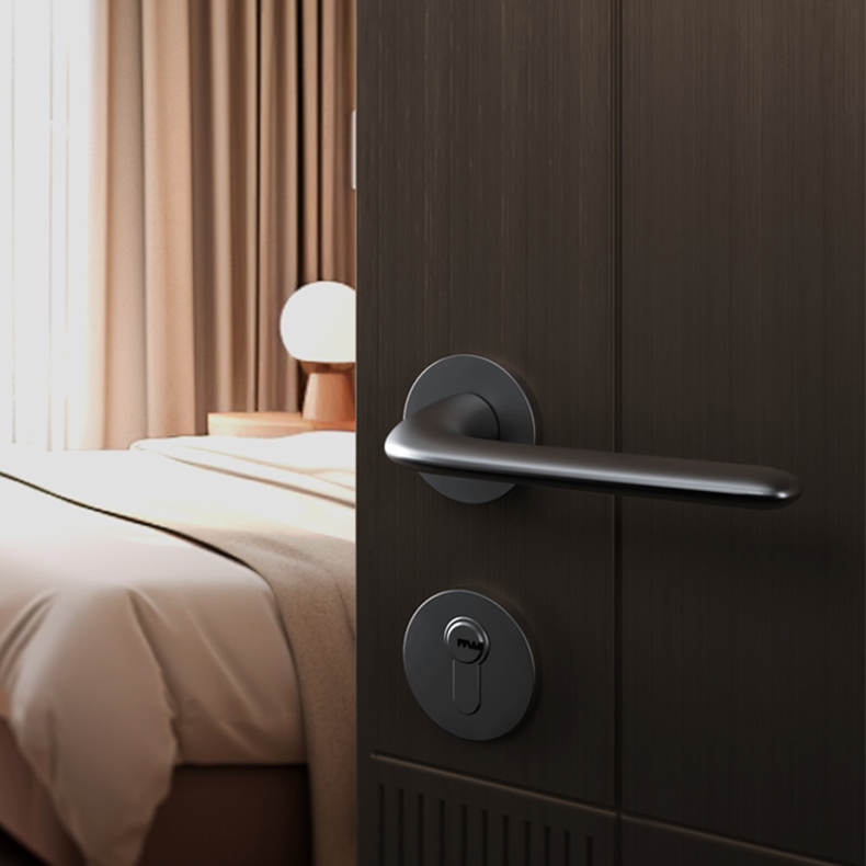 Buffered silent door lock