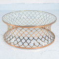 gold fiberglass stainless steel coffee table