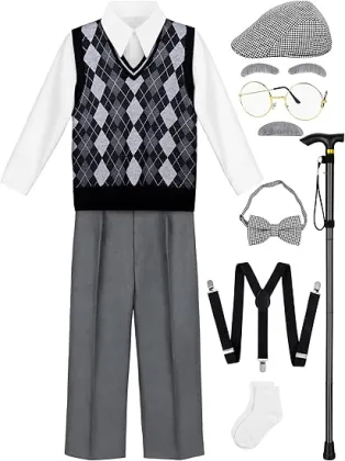 Boys Costume Old Man Roleplay Costume