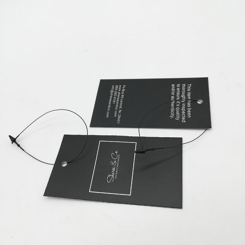 Black Light Luxury Hang Tag With String