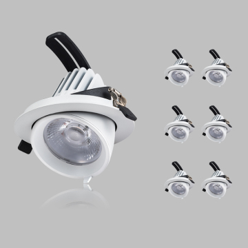 360 Degree Adjustable LED Downlights: 5W to 30W Recessed Gimbal Fire Rated LEDs
