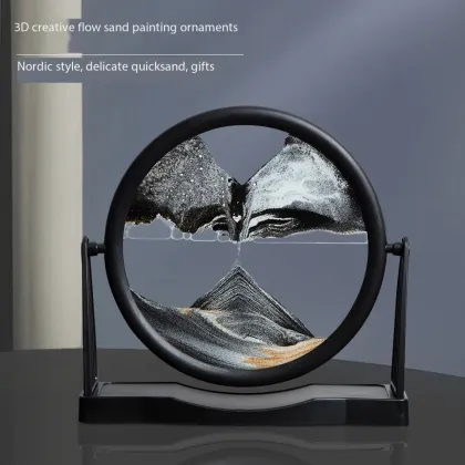 Liquid Motion Hourglass Night Light - 3D Quicksand Painting for Desktop Decor