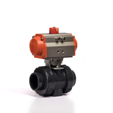 KLQD brand DN15 pneumatic actuator controlled Q691 series pvc ball valve