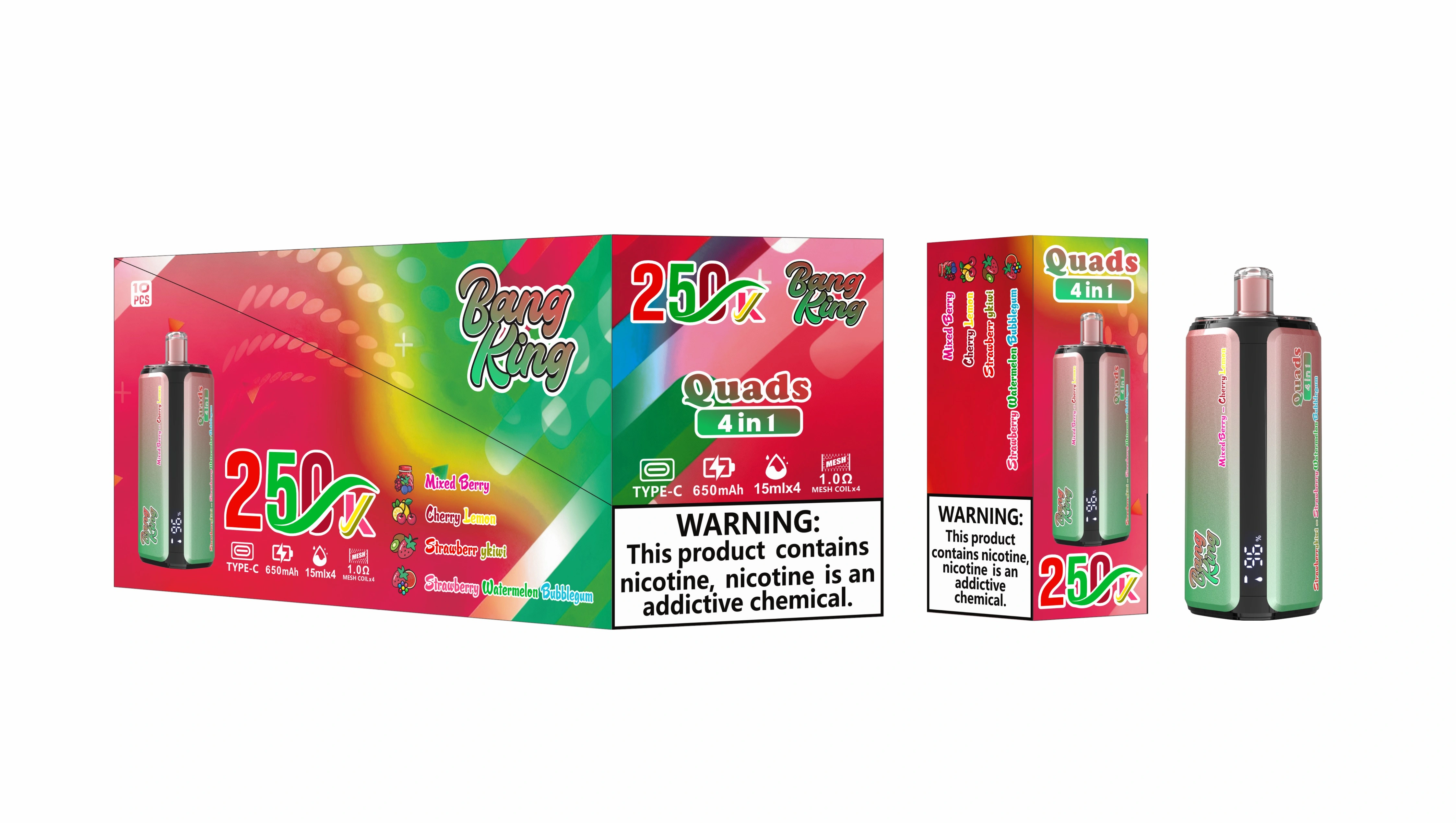 Bang king 250k puffs 4in1 Eu sandėlis Kinijos gamintojas