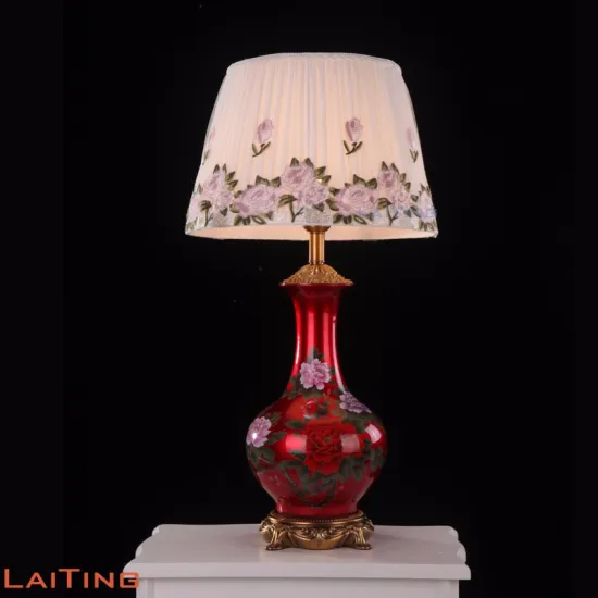Traditional Vintage Chinese Flower Shape Table Lamp 2295
