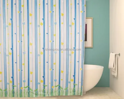 Little fresh style custom shower curtain with butterfly