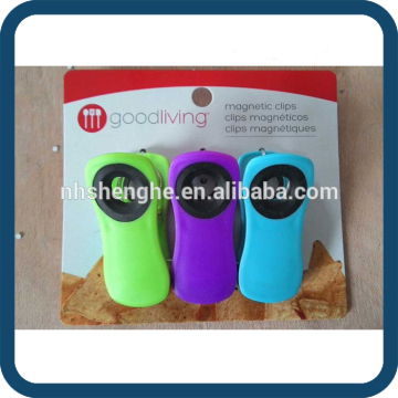 3pcs Colorful Plastic Magnetic Clip