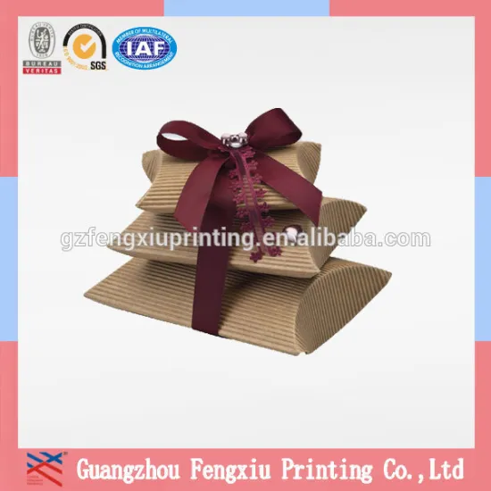 2014 Custom Printed Recycled Paper Kraft Corrugated Pillow Box