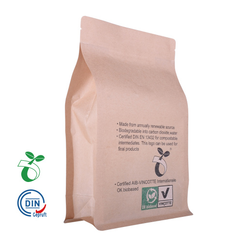 Sac à café biodégradable en papier Eco Kraft avec fenêtre