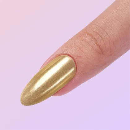 Solid golden color almond luxury false nail kit