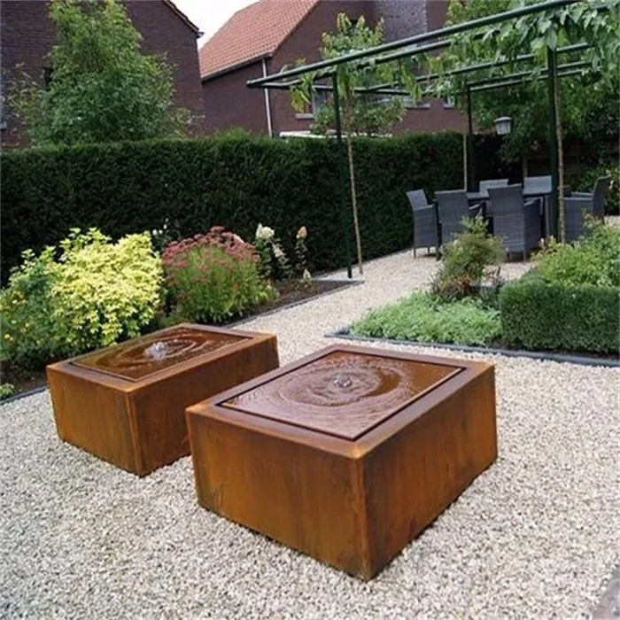 Weathering steel water feature