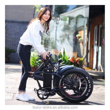 48V 20INCH 500W Brushless Geared Fat Tire Electric Snow Bike with 30KMH Speed and 10.4AH Lithium Battery - Foldable Design