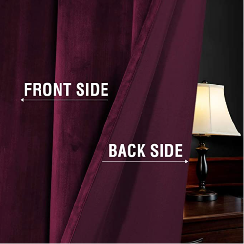 Red Velvet 84 Inches Curtain Drapes