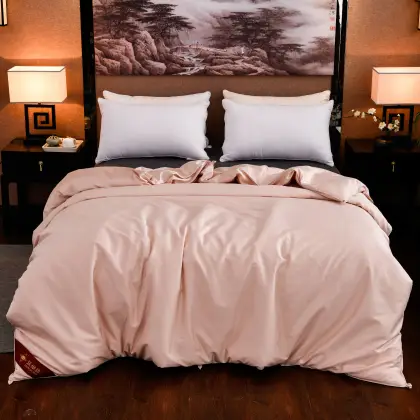 Artisan Handmade Gold Silk Quilt Set