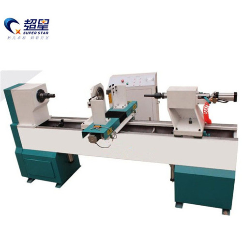 CNC wood rotating 3d carving lathe machine operation