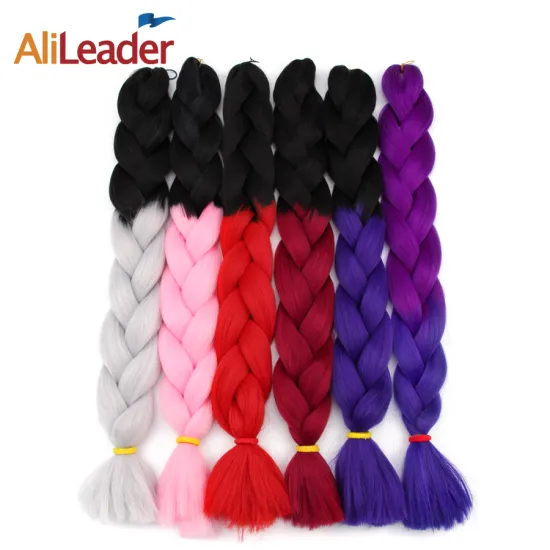AliLeader Top Sale Wholesale Rainbow Jumbo Hair Braid Hair Weave 30 Inch 165G Synthetic Jumbo Ombre Braid Hair Extension