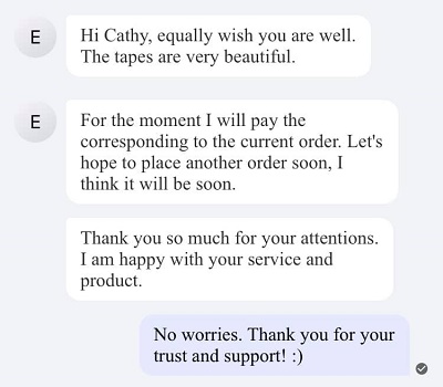 Customer's feedback to China Wintape (2)