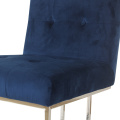 Бархатная тканевая обивка современной столовой стулья с металлическими ножками