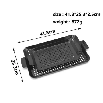 Non-Stick Square Pan Set Barbecue Tools Accessories BBQ Grill Roasting Tray Pan