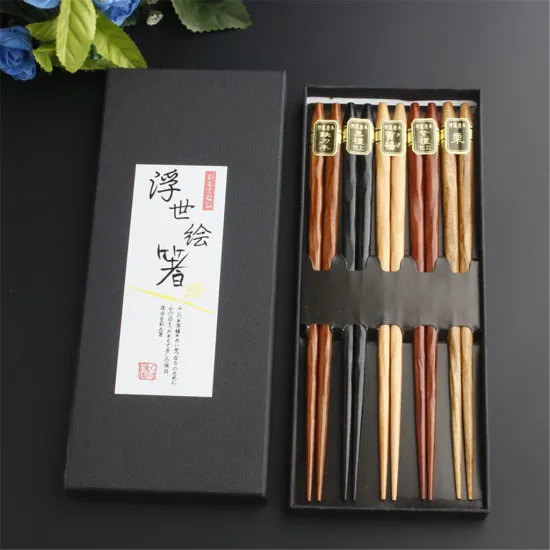 5 Pairs Environmentally Friendly Portable Japanese Reusable Chopsticks Natural Beech Chopsticks Chinese Wood Travel Suit #T5P