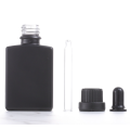 Black Square Dropper Glass Bottle UV Resistant