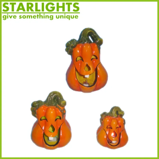 Lighted pumpkin container halloween ceramic pumpkin
