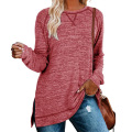 Long Sleeve Side Split Tunic Tops