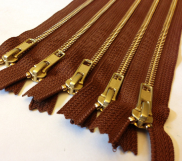 Brass No. 13 Brown Zipper for Bag