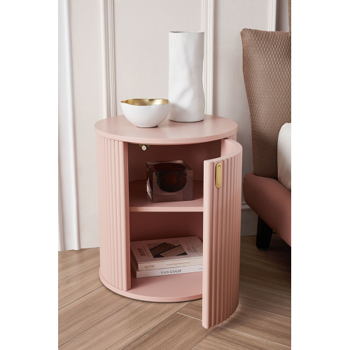 Bedside Tables Pink Cylindrical Built-in Space Saving Bedside Tables Manufactory