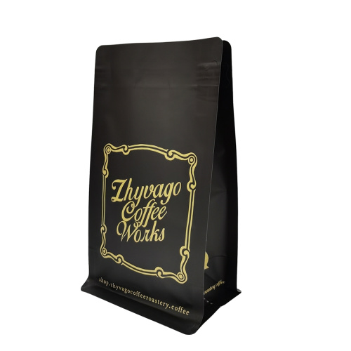 bolsa de café de fundo quadrado com válvula