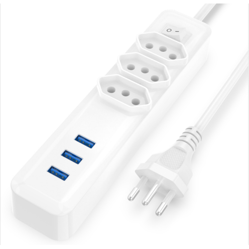 Brazilian Standard Socket with 3 Plugs 3USB ports